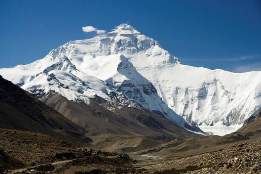 Severn stna Mount Everestu, pohled zTibetu